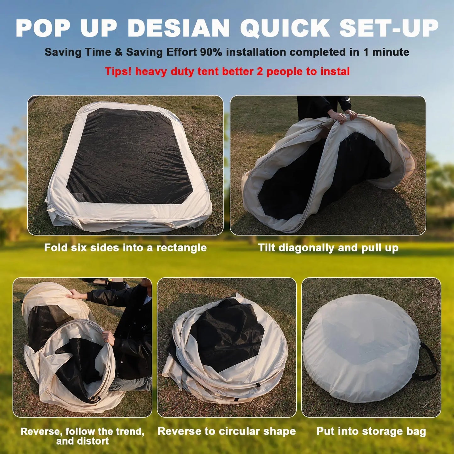 Pop-Up Tent – Bubble Tent – Buiten Tent – Transparante Tent – Waterdicht PVC – Ruim Voor 4-6 Personen - 3X3m - Wit