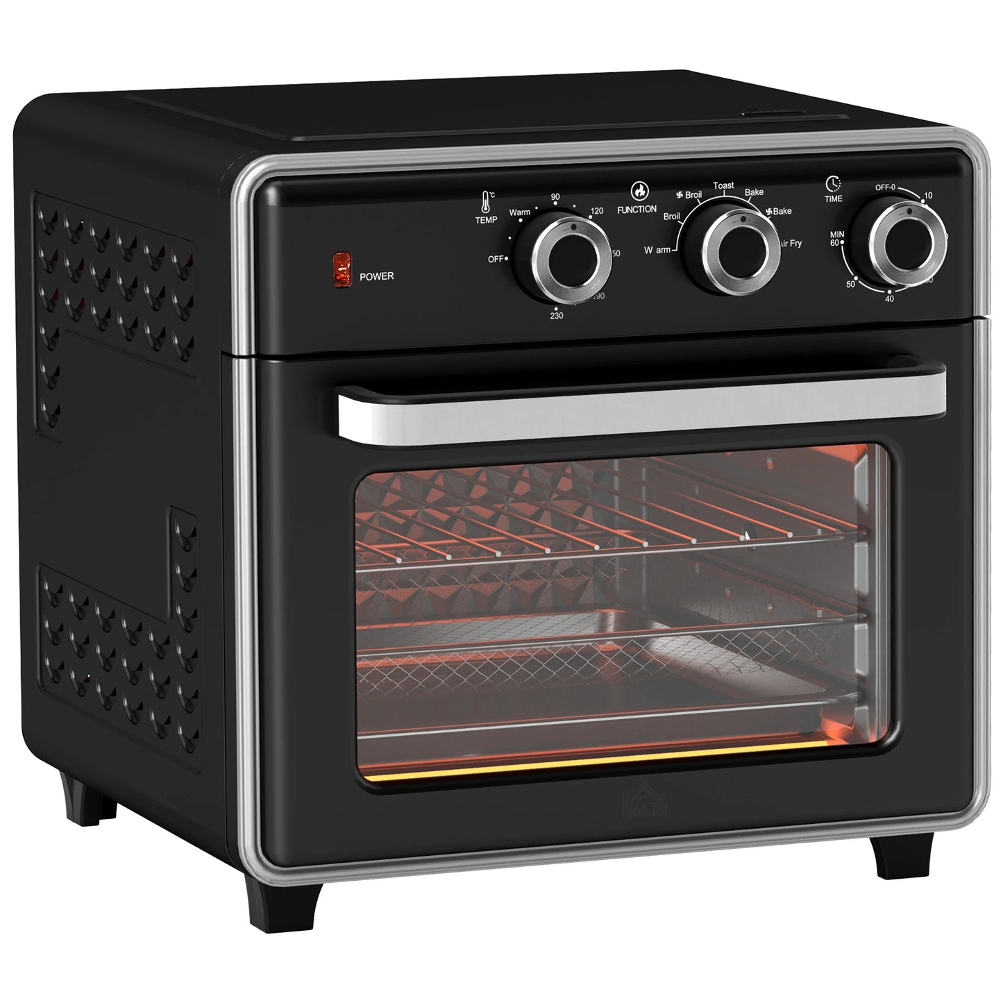 Mini Oven with Air circulation 20L Mini oven, 90°C-230°C hot air skillet, 5 modes, French fry basket, 1400W, metal