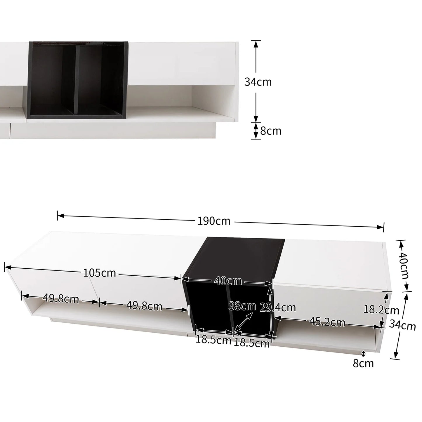 TV-Meubel – Tv-Kast – Meubel Voor Tv – Opbergmeubel – Ruime Lades – Krasbestendig Spaanplaat – Geschikt Voor 50-59 Inch Televisies