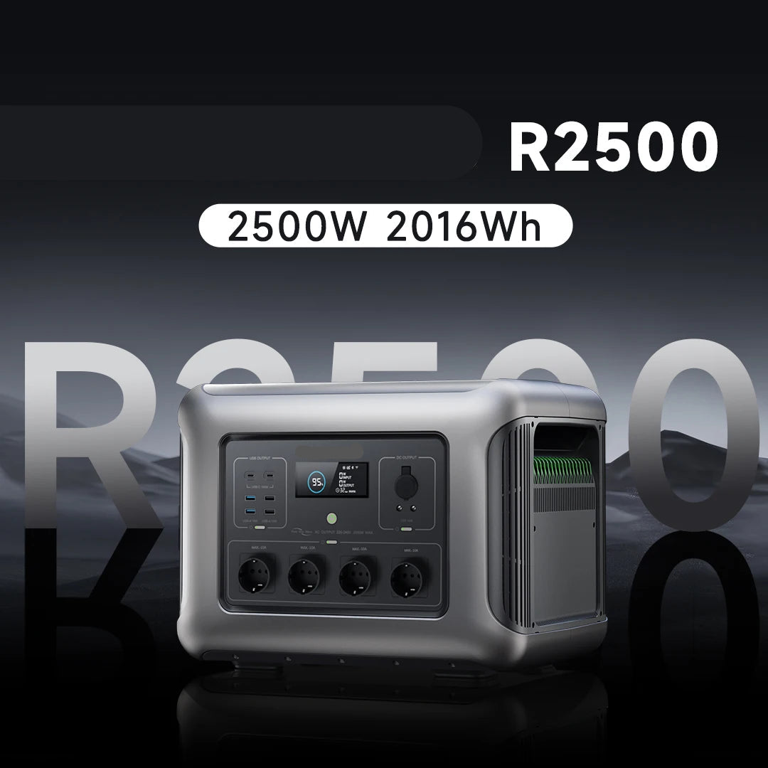 Powerstation - Generator - Aggregaat - Powerbank - Draagbare - 2016Wh - LiFePO4 Batterij - met 2500W AC Uitgang – Uitbreidbaar tot 20kWh voor Binnen en Buiten