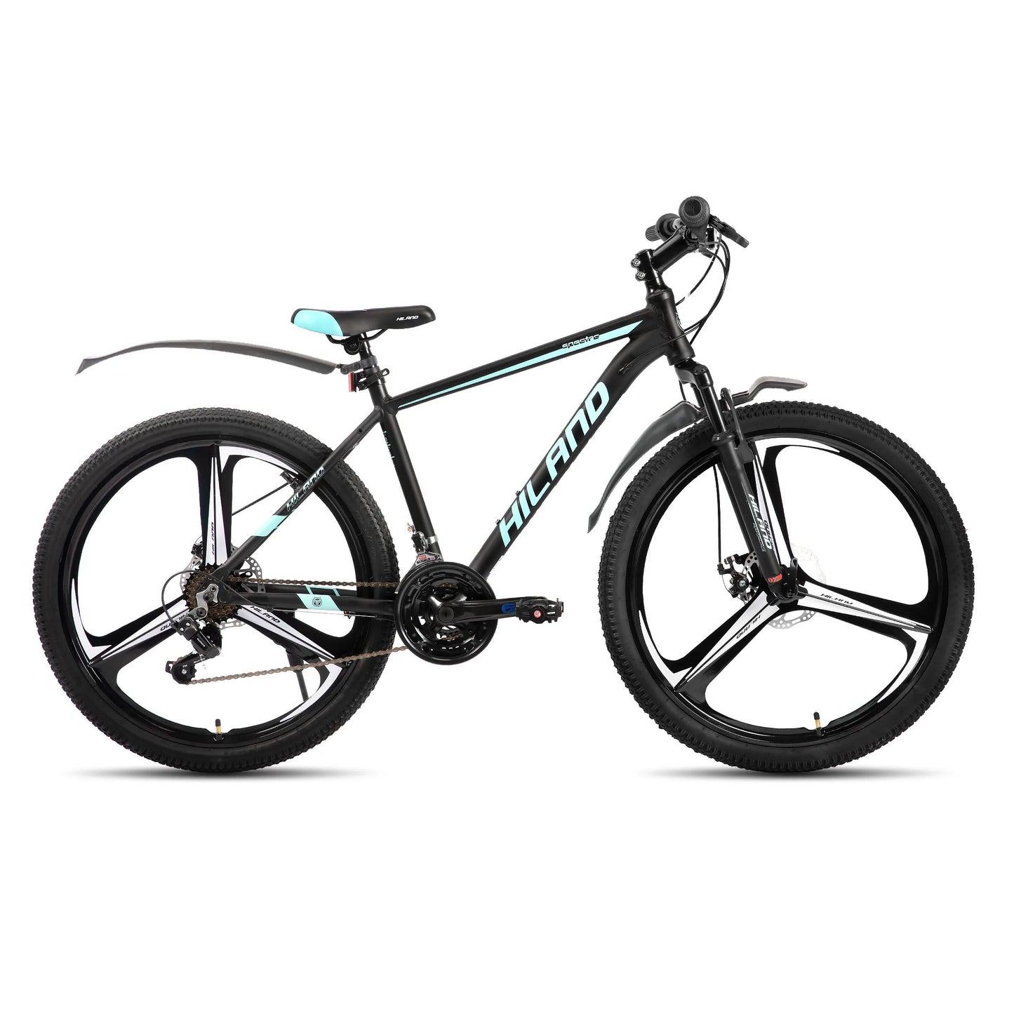 HILAND Mountain Bike, 3 Spokes, 18 Speeds Drivetrain, Aluminum Frame 26 Inch Wheels, Disc-Brake Bike for Men Women Men's MTB - QUORE