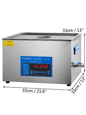 Ultrasone Reiniger – Ultrasoon Schoonmaakapparaat – Sieradenreiniger – Brillenreiniger – 22 Liter Roestvrij Stalen Tank – Dual-Frequency Technologie