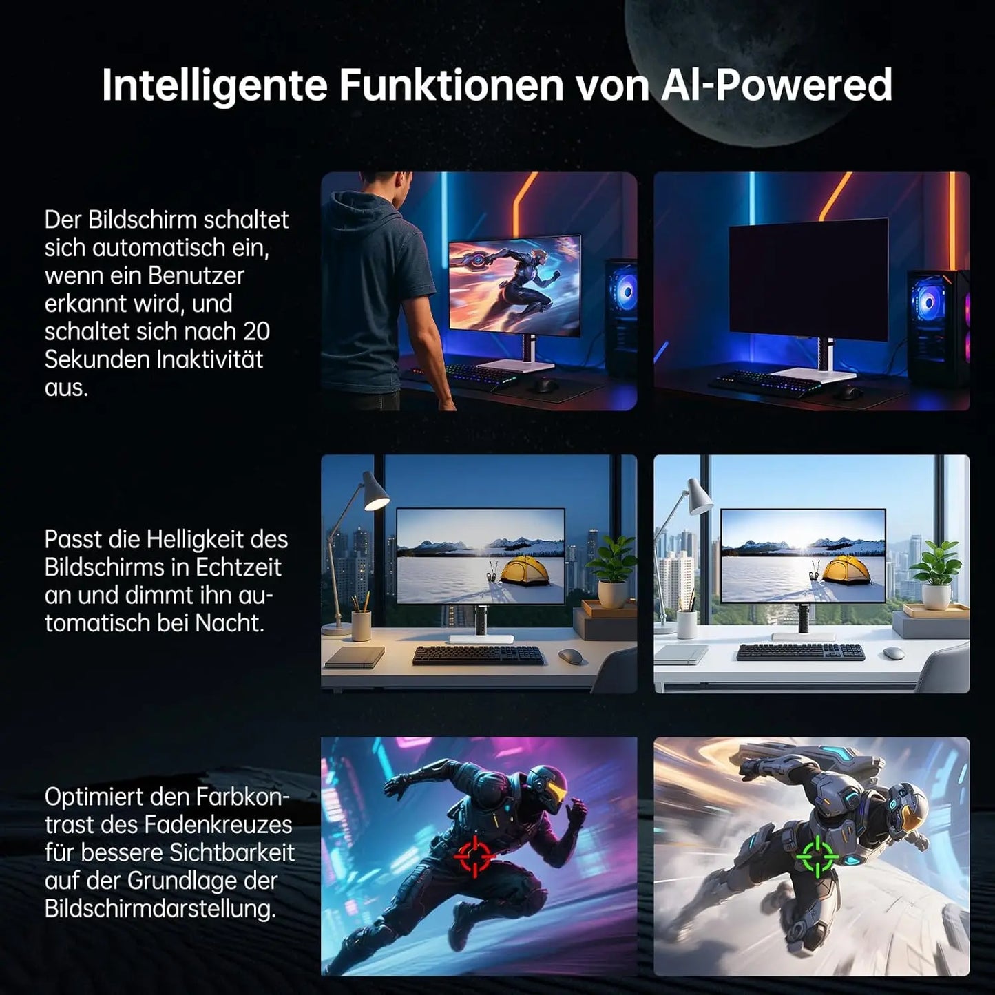32 Inch Monitor – 4K Scherm – OLED Display – Gaming Monitor – UHD Beeldscherm – Dual Mode 4K@240Hz / 1080P@480Hz – 0,03 ms Reactietijd – HDR True Black 400