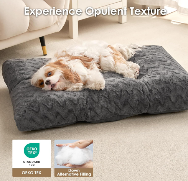 Hondenbed – Hondenkussen – Hondemand – Hondenmat – XL 104x68cm Donkergrijs – Omkeerbaar ontwerp – Machinewasbaar