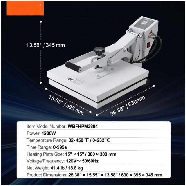 Warmte Persmachine Transferpers - Hittepers Met 38 x 38 cm Hitteplaat - Digitale Praktische Controller - Duurzaam en Betrouwbaar Handvat - Voor Het Aanbrengen Van Letters - Cijfers En Patronen Op Petten, T-Shirts, Kopjes, Borden - Wit - QUORE