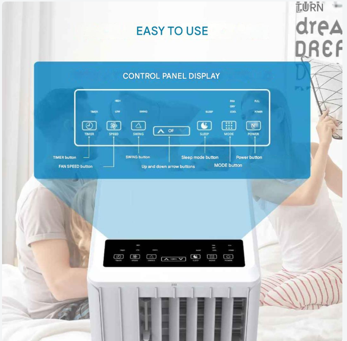 Mobiele Airconditioner – Draagbare Airco – Ventilator – Ontvochtiger – 9000 BTU – 42 Liter Ontvochtiging – Timer Tot 24 Uur