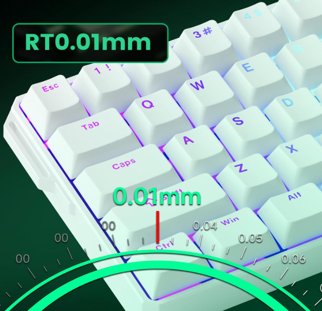 Mechanisch Toetsenbord – Gaming Keyboard – Compact Toetsenbord – 60% Keyboard – Bedraad Toetsenbord – CNC Aluminium – Ultraprecieze Triggerinstelling – 8000 Hz Polling Rate