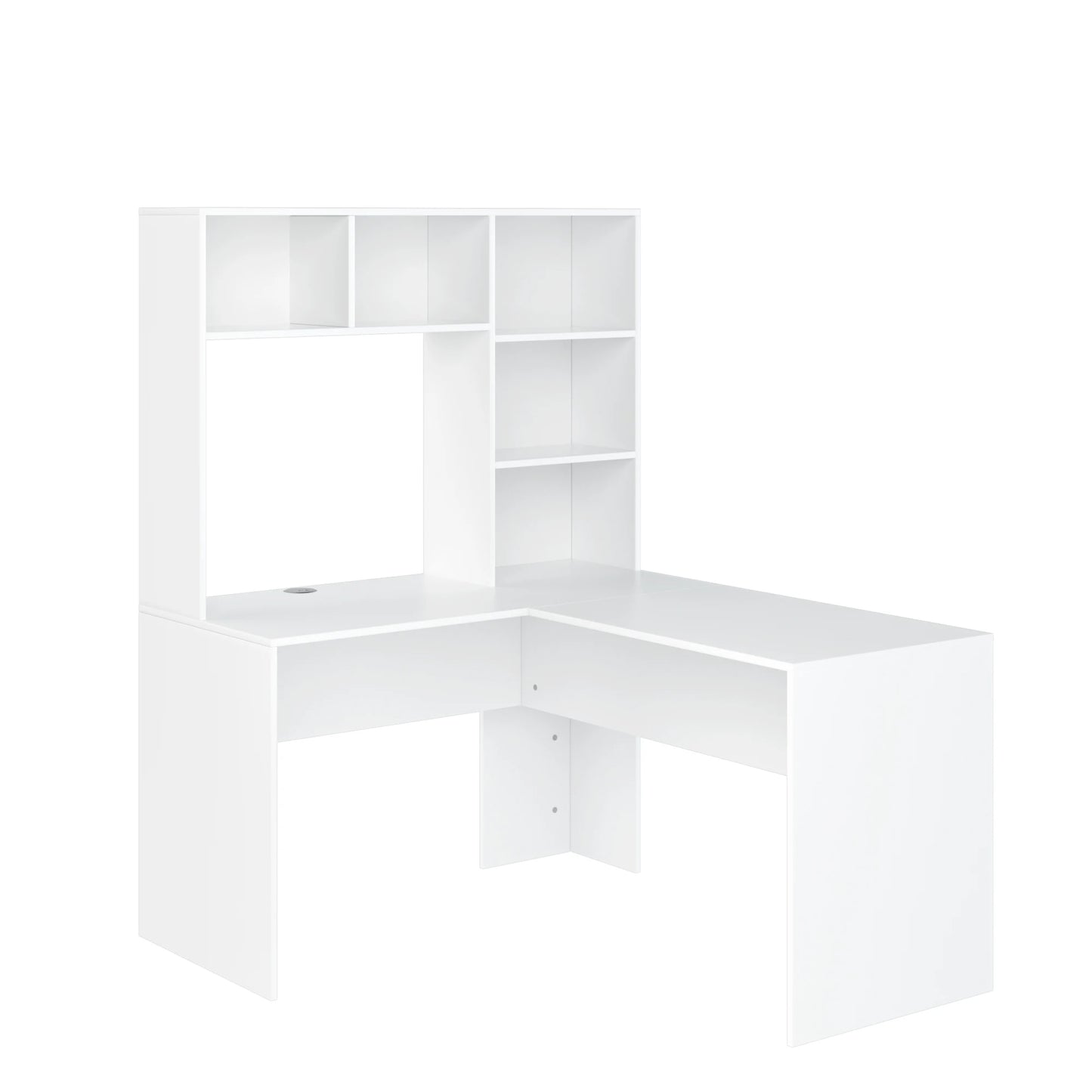 Hoekbureau - Bureau - Game Bureau - L-vormig Computertafel - 124.7 x 107.8 x 152.5 cm - Kantoor- en Studiemeubilair - Desk - Wit - QUORE