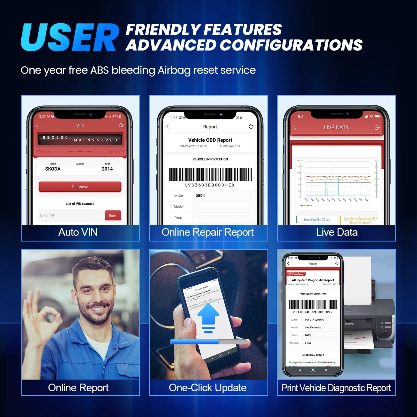OBD Scanner - OBD2 - Auto Scanner - Auto uitlezen - Diagnose Apparatuur voor Auto's - OBD2 Bluetooth Auto Scanner - All-System Diagnose Tool - Universele Auto Code Reader - 120+ Automerken - Lifetime Gratis Updates - 2025 Versie - QUORE