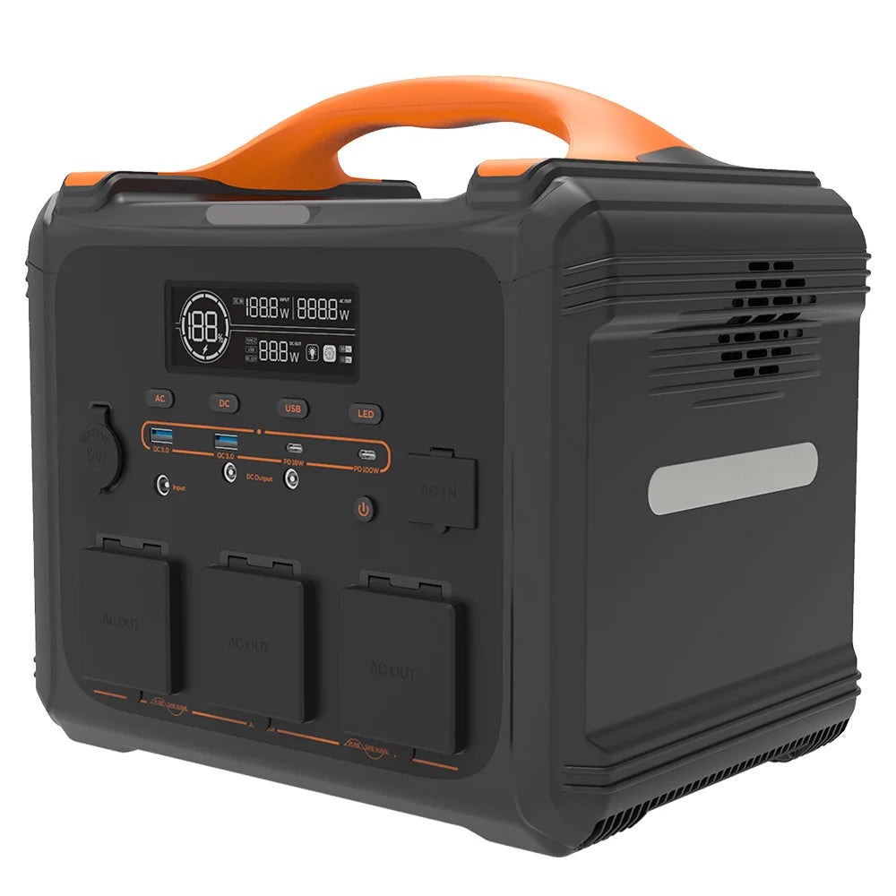 Powerstation - Generatoren - Aggregaat - Stroomgenerator - Generator - 1200W - 1102.5Wh Capaciteit - Draagbare Power Station - LiFeMnPo4 Batterij – Snelle Oplaadfunctie – PD100W Uitgang – Pure Sinusgolf