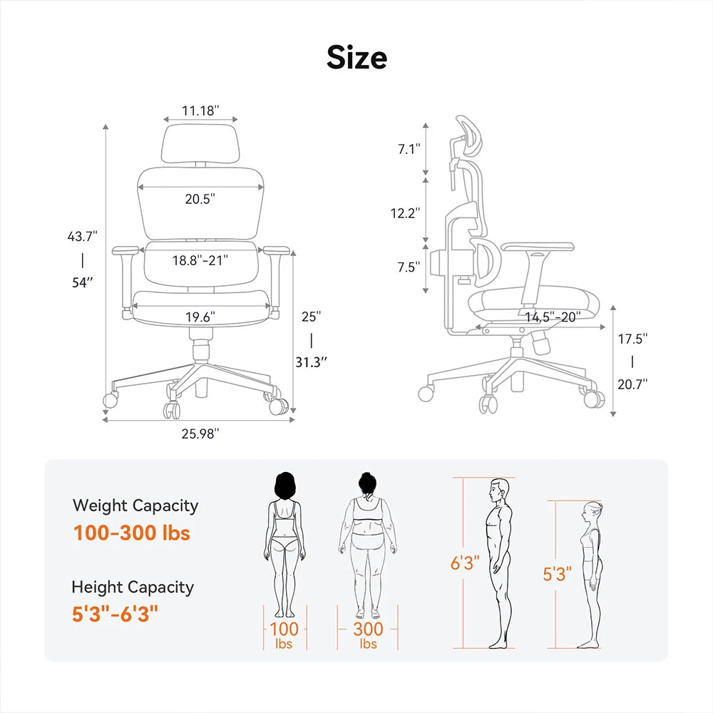 Ergonomische Bureaustoel – Comfortabele Bureaustoel – Verstelbare Bureaustoel – Mesh Bureaustoel – Dynamische Rugondersteuning – 3D Armleuningen – Hoogwaardig Schuim - Zwart