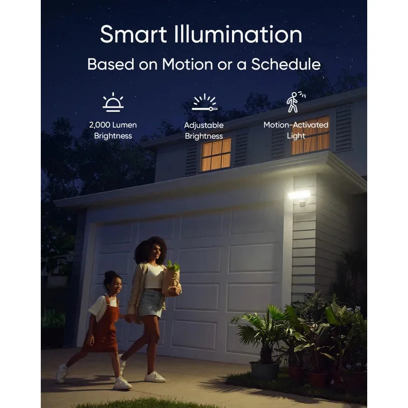 Buitenlamp Camera – Beveiligingscamera Buiten – Wandlamp Camera – Wifi Buitenlamp – Draadloze Buitenverlichting – 360° Draaibaar – 8x Zoom 2K Resolutie
