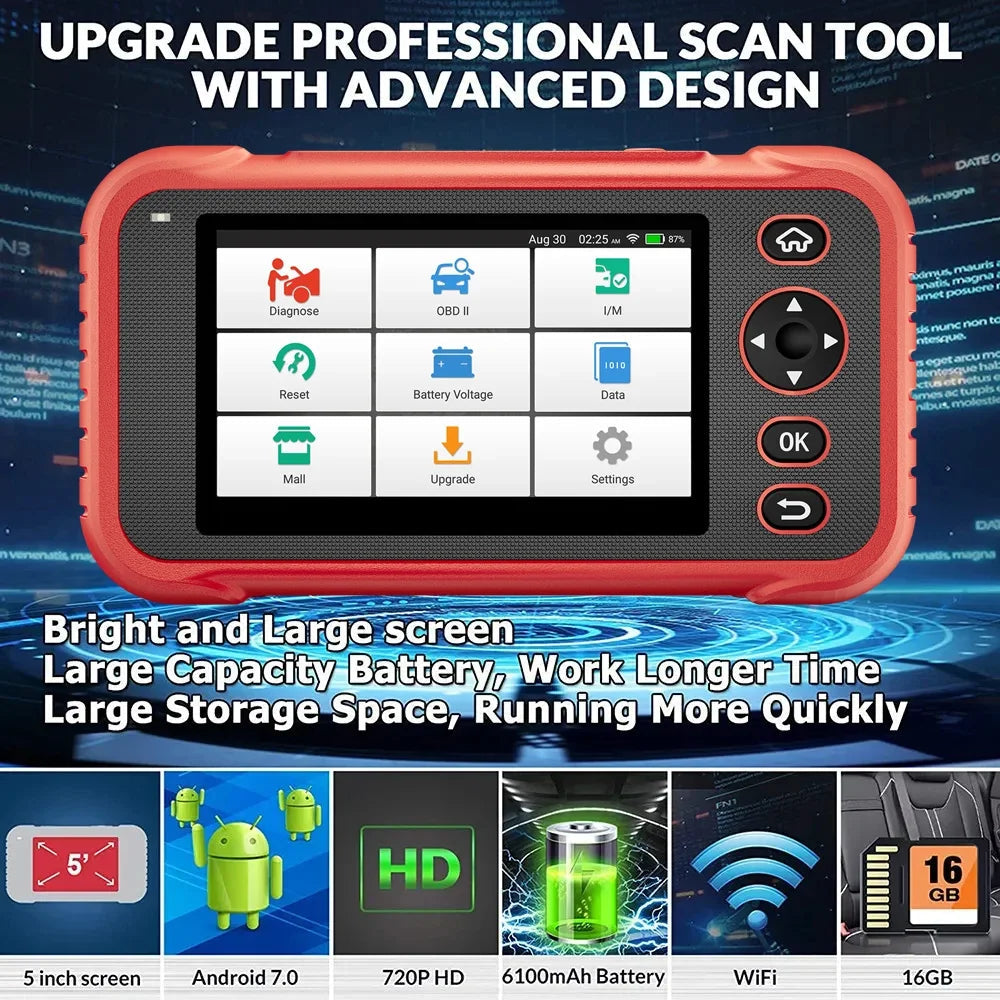 OBD2 Scanner - OBD - Uitleesapparatuur Auto - Diagnosecomputer - Storing Verwijderen - Auto Accessoires - Auto Uitlezen - 8 Reset Services - Systeem Scanner - QUORE