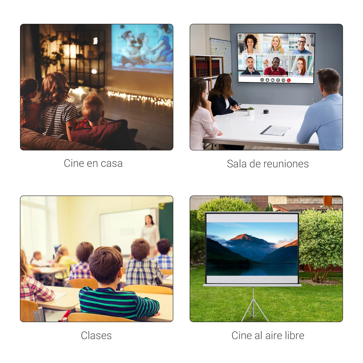 Homcom - Beamer Scherm - Projector Screen - Projector Scherm - Projector Doek - Projector Scherm voor Beamer - Handheld Projector Screen with Stand - Draagbare Beamer - 100in - 16:9 - QUORE