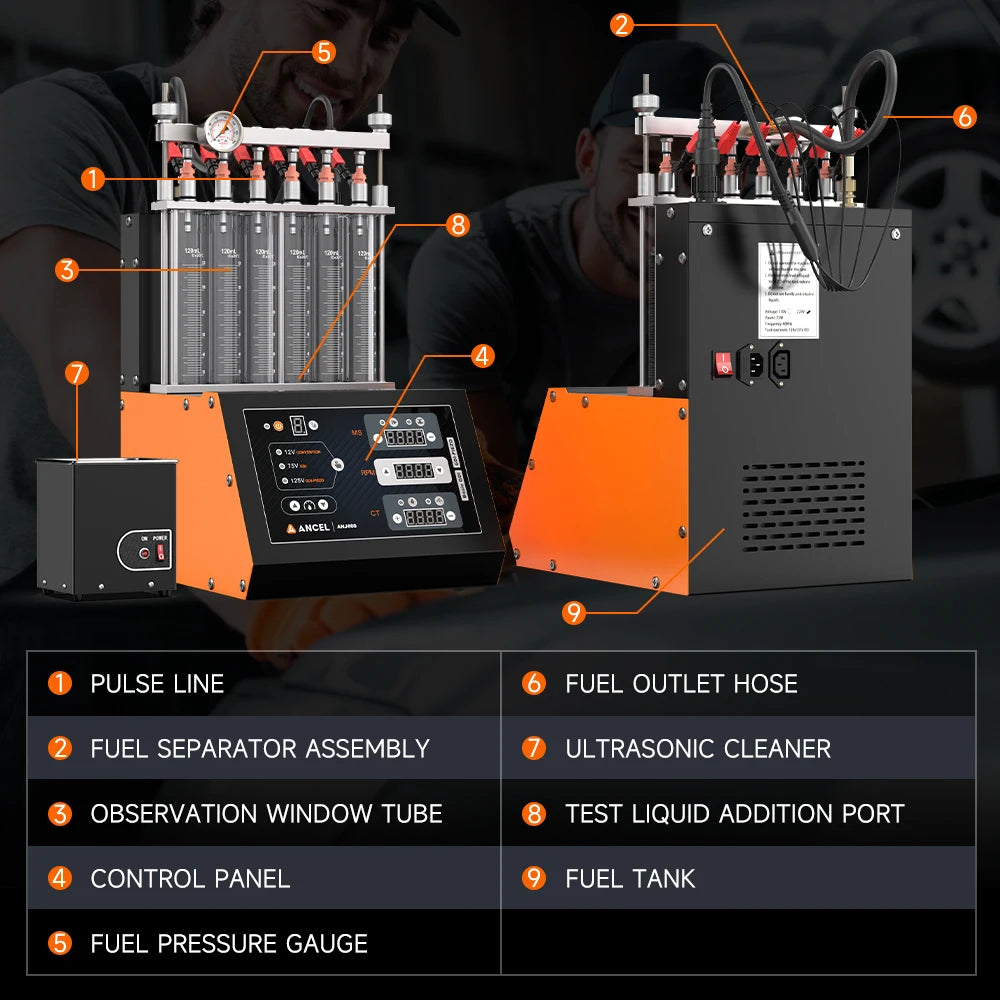 Brandstofinjector Tester – Injector Tester – Injector Reiniger – Injectie Tester – Ultrasone Reiniger – 2000 Ml Tank – 100W Vermogen