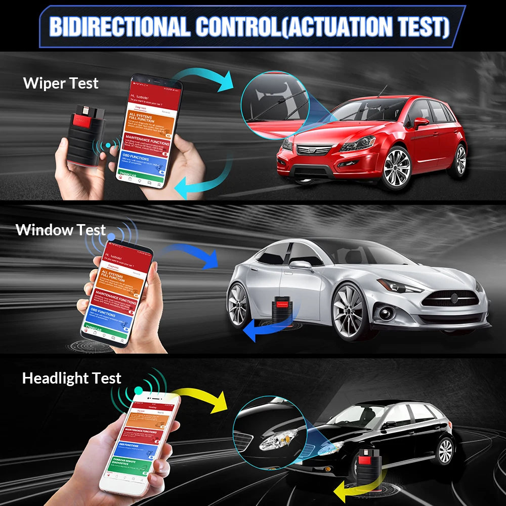 OBD Scanner - OBD2 - Auto Scanner - Auto uitlezen - Diagnose Apparatuur voor Auto's - All System Diagnostic Tool - 16 Resets - ECU Coding - Actieve Test - Draadloos via Smartphone - Voor 115 Automerken - Nieuwe Versie