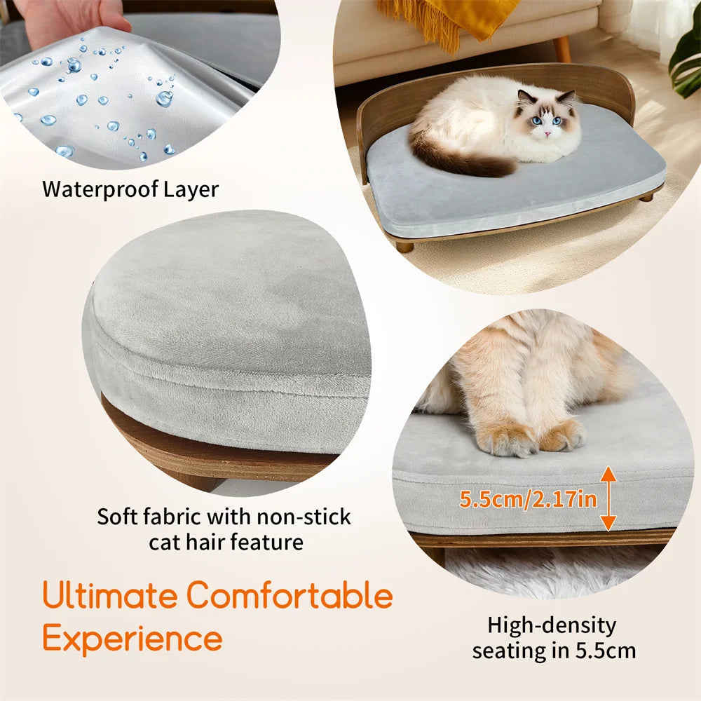 Kattenbed – Kattenmand – Huisdierenbed – Dierenbed – Comfortabel Kussen – Duurzaam Houten Frame