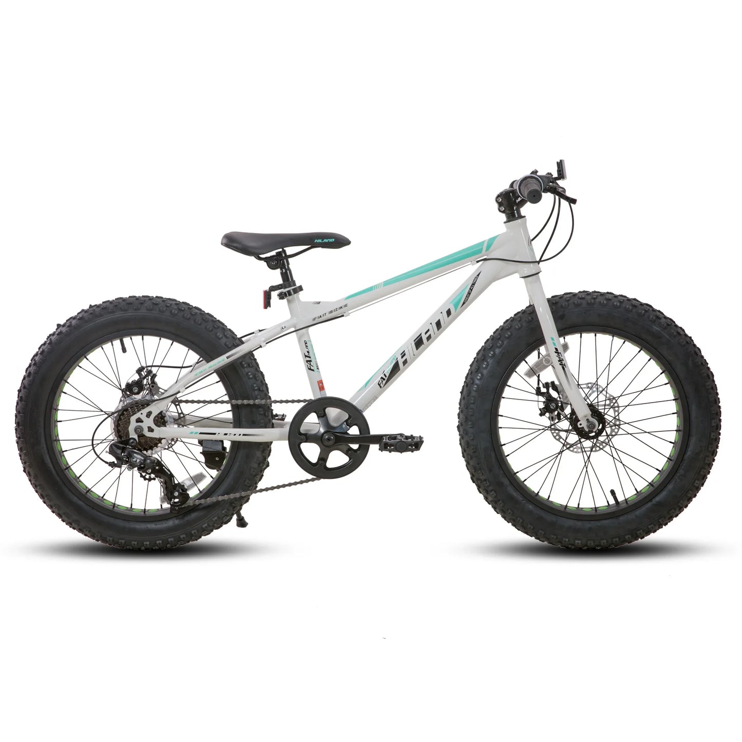Hiland 20 Inch Kids' Bicycles Fat Tire Mountain Bike for Age 5 + Years, Shimano 7-Speed, Dual-Disc Brake,Kids BeachBicycle