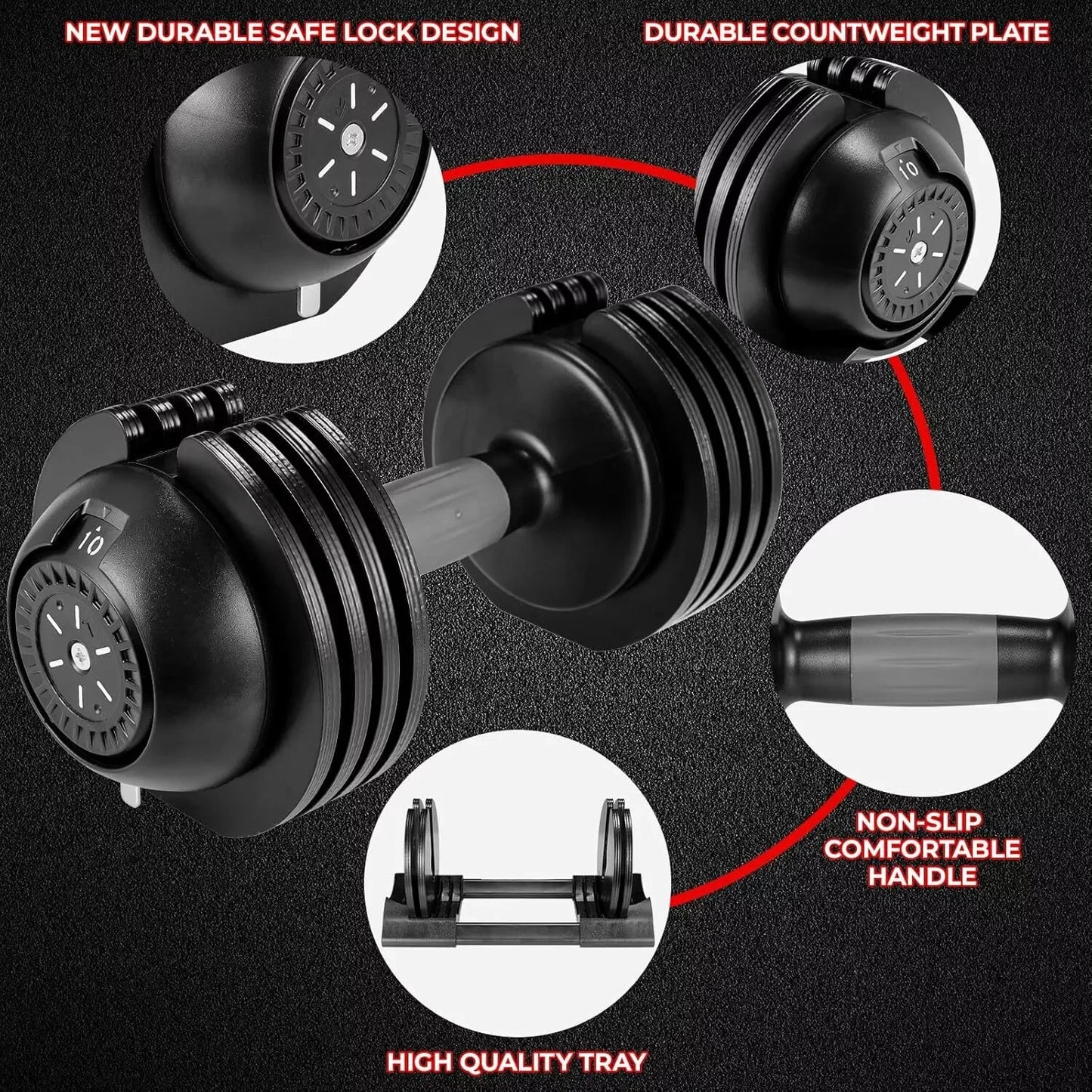 Verstelbare Dumbbells – Verstelbare Halters – Gewicht Dumbbells – Krachttraining Gewichten – Fitness Handgewichten – 1,5-10 kg Instelbaar – Duurzaam Staal & Antislip Handvat