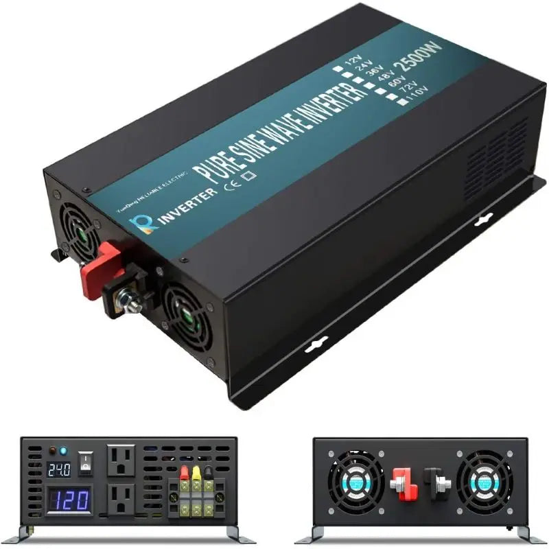 Omvormer – Spanningsomzetter – Stroomadapter – DC Naar AC – Pure Sinusgolf – 12V Naar 230V – Koelvin - QUORE