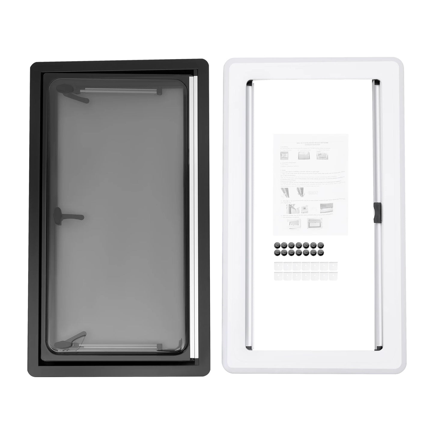 Caravanraam – Camperraam – Uitzetraam – Schuifraam – Ventilatieraam – Aluminium Frame – 900x500mm – 70° Verstelbare Opening – Duurzaam Geïsoleerd