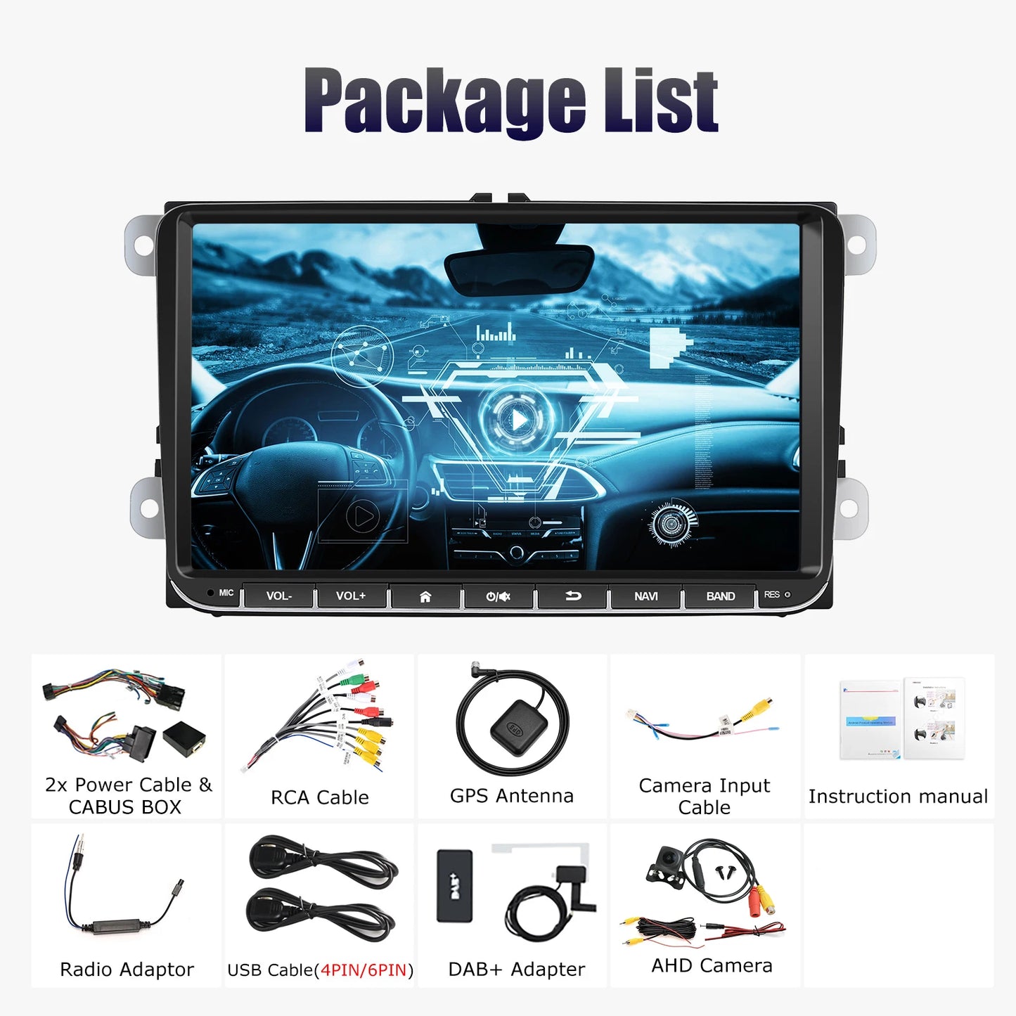ESSGOO Android 14 Car Radio Carplay 6+128G For Volkswagen Passat b6 b7 golf 5 6 Polo Jetta Skoda Car Multimedia Player GPS WiFi