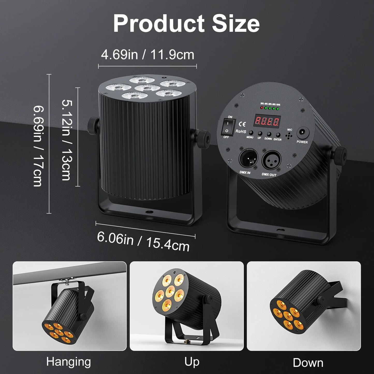 Led Par Licht – LED Discolamp – Podiumverlichting – DJ Verlichting – Feestverlichting – 60W Vermogen – RGBWAUV Kleurenmix