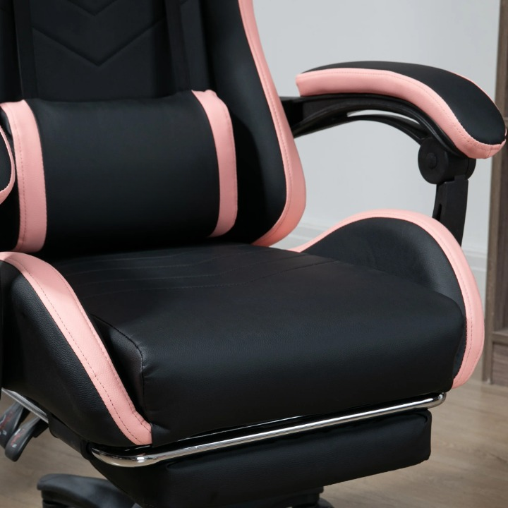 Gamingstoel – Gamestoel – Bureaustoel – Gaming Chair – Game Stoel – Verstelbare Rugleuning 135° – Uittrekbare Voetensteun - Zwart