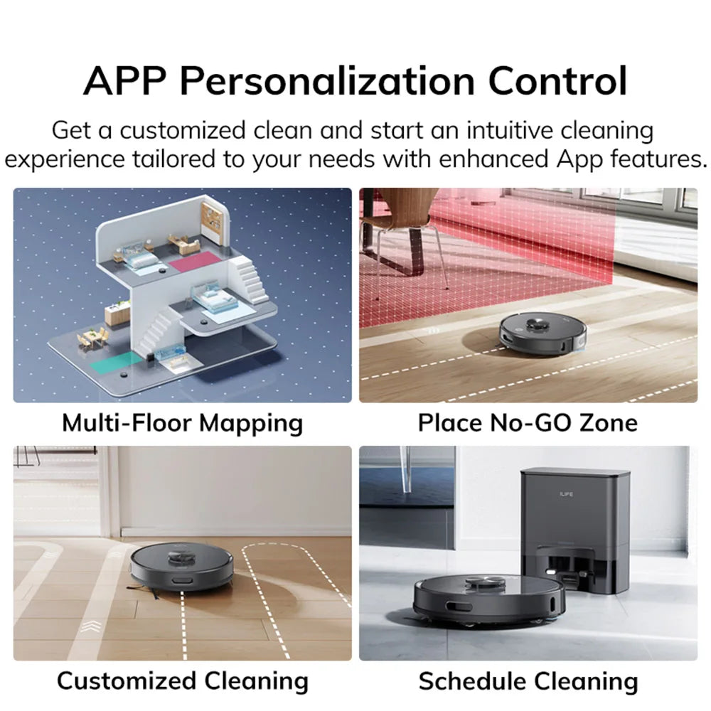 Robotstofzuiger – Robot Cleaner – Automatische Stofzuiger – Slimme Stofzuiger – Zuigkracht 5000 Pa – Stofzak 3,5 Liter – Batterij 260 Minuten