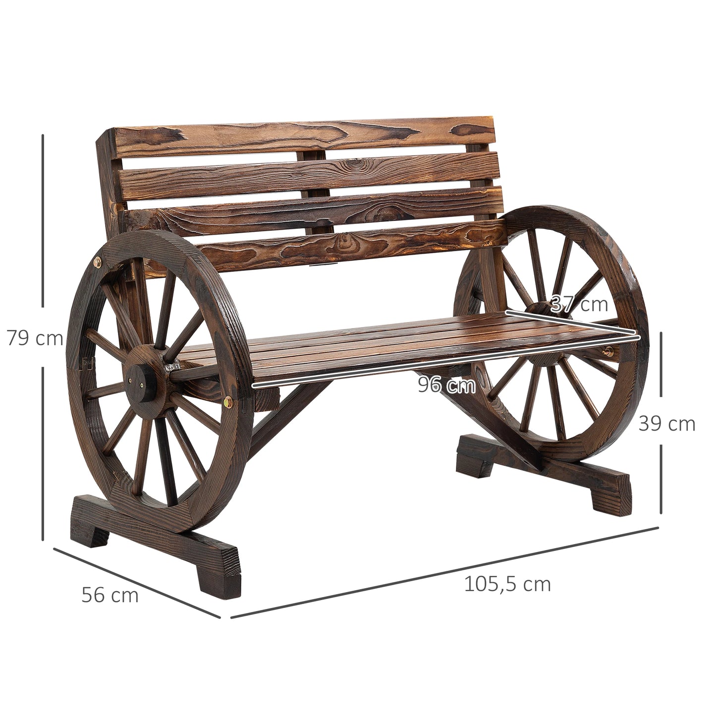 Houten Tuinbank – Buitenbank – Tuinmeubel – Verandabank – Grenenhout – Waterbestendig – Stevig 240 Kg