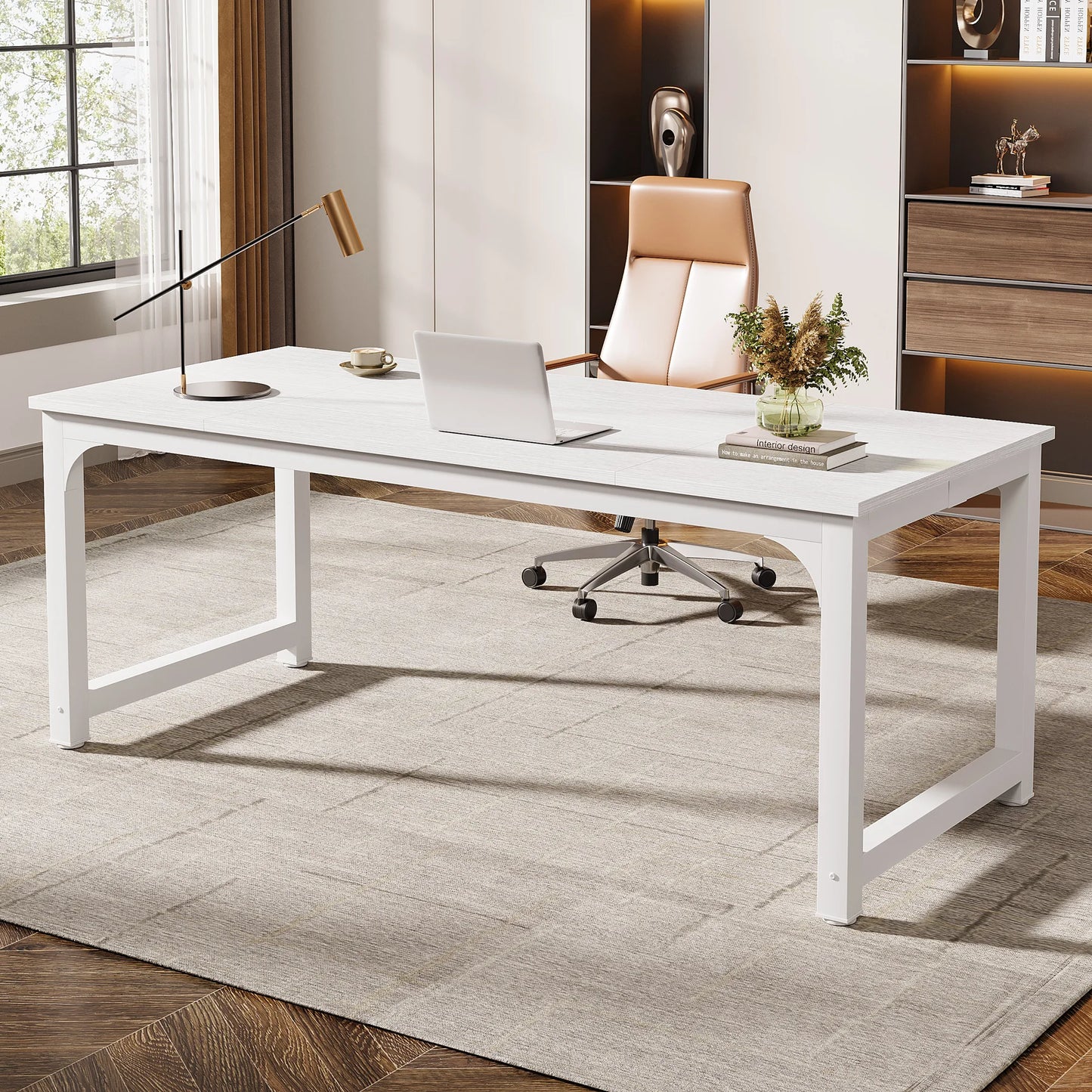 Bureau – Werkplek – Thuiswerkplek – Bureaublad – Kantoor – 180 Cm Groot – Houten Afwerking - QUORE