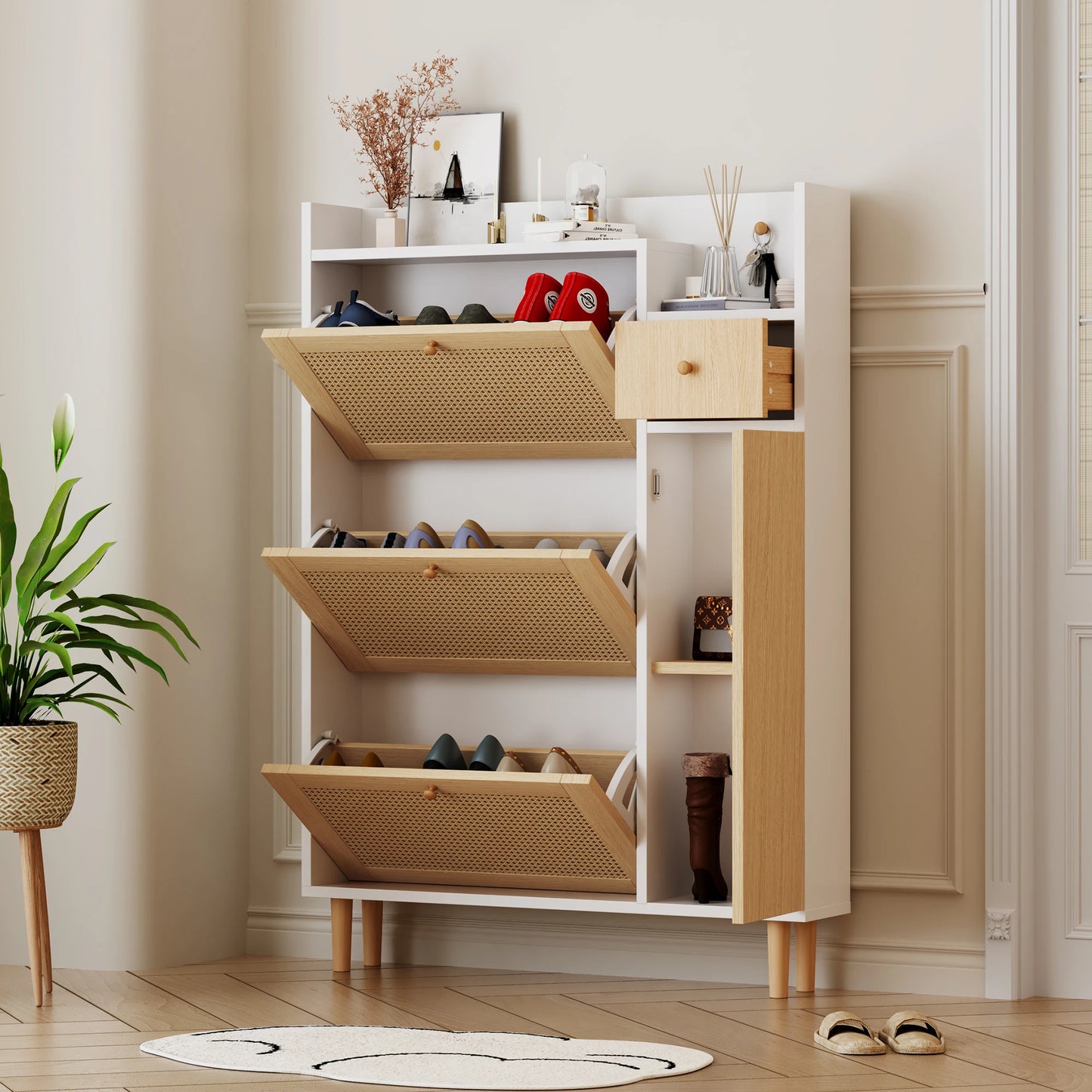 Schoenenkast – Schoenenopberger – Schoenenrek – Schoenenkabinet – Schoenenelement – Ruimtebesparend – Stevig – Compact - QUORE
