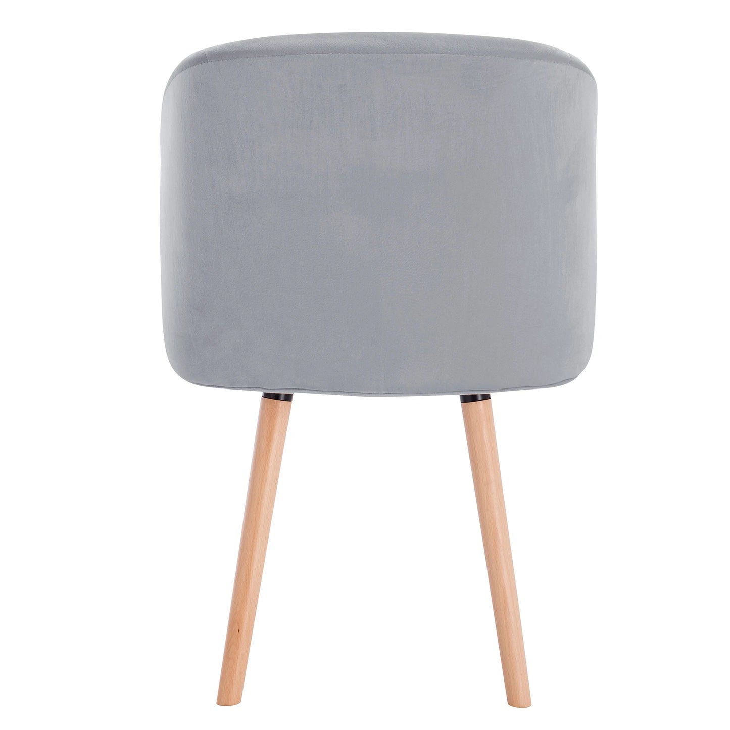 Eetkamerstoelen – Set van 4 – Velvet Stoelen – Houten Stoelen – Ergonomisch Design – Massief Houten Frame - Grijs