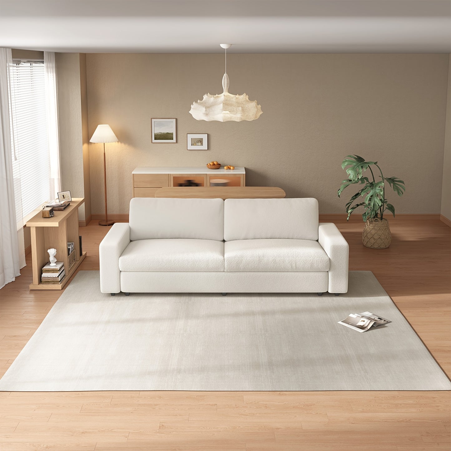 2-Zits Bank – Tweezitsbank – Slaapkamerbank – Woonkamerbank – Loungebank – Crèmekleurig Beige – Extra Lang Zitvlak – Zachte Armleuningen
