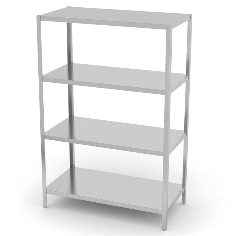 Roestvrijstalen Rek – Opslagrek – Stelling – Organiser – Keukenrek – 4 Volle Planken – Verstelbare Poot – 180x60x40 cm
