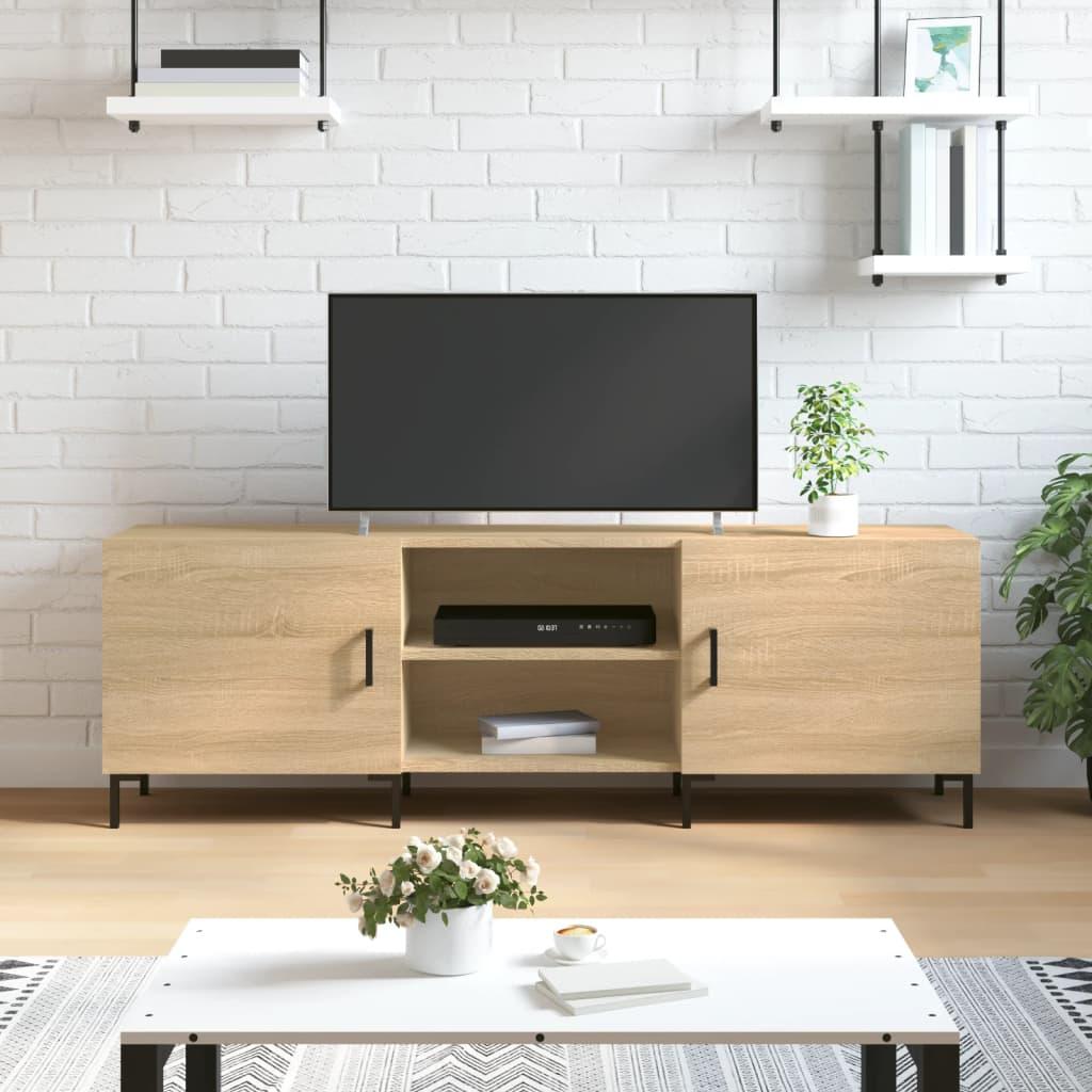 Oak Wood TV Meubel – Tv Stand – Tv Kast – Tv Console – Entertainment Center – Modern Design – Geschikt Voor 55" Televisies – Met Opbergruimte – Afmetingen 150x30x50cm