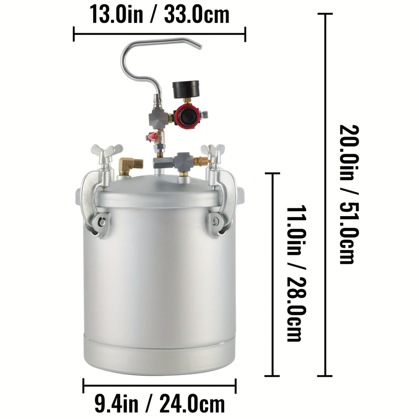 Verfspuit – Verfpistool – Spuitpistool – Verfspuitsysteem – Verfpomp – Handheld – 10L Drukvat – Metalen Behuizing