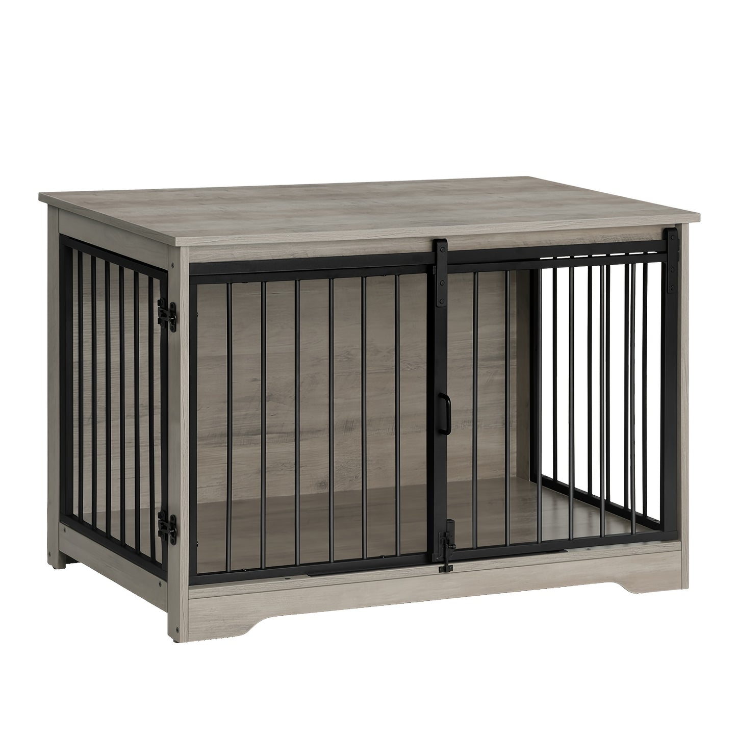 Hondenbench – Hondenkooi – Hondenkist – Hondenren – Hondenhok – Modern Licht Ivoor – Schuifdeuren Met Dubbel Sluitsysteem – Stevig Antiknaagsysteem – Geschikt Voor Kleine Tot Grote Honden – 60x100x68 cm – Hout En Staal