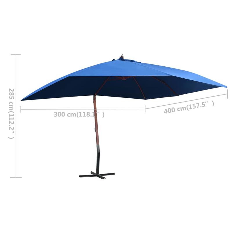 Partytentparasol – Grote Parasol – Tuinparasol – Terrasparasol – Balkonparasol – Weerbestendig Metalen Frame – 400x300 Cm – Polyester Stof