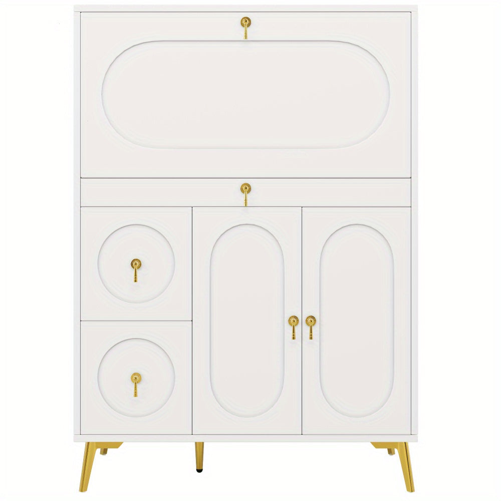 Sideboard | Kitchen Cabinet 100×50×140cm Storage Unit for Modern Folding Door Design, Minimalist Style & Multifunctional Use in Dining Rooms and Living Spaces, Spacesaving Furniture, Home Organization, Contemporary Design,