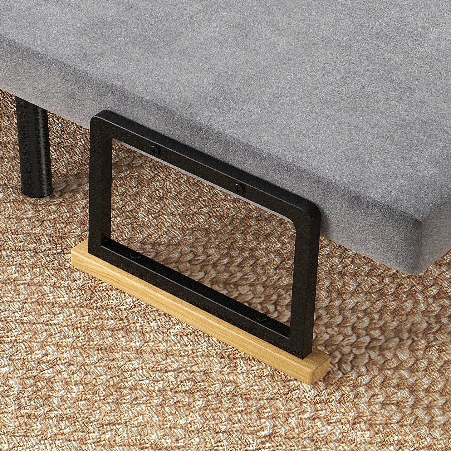 Slaapbank – Slaapfauteuil – Bedbank – Uitklapbed – Relaxfauteuil – Verstelbare Rugleuning – Stalen Frame – Fluwelen Bekleding Donkergrijs