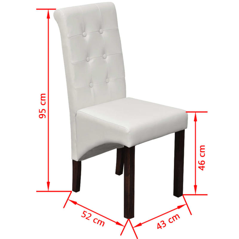 Eetkamerstoelen – Stoelen – Restaurantstoelen – Stapelstoelen – Designstoelen – Set Van 4 Wit – Synthetisch Leer – Comfortabel En Onderhoudsvriendelijk
