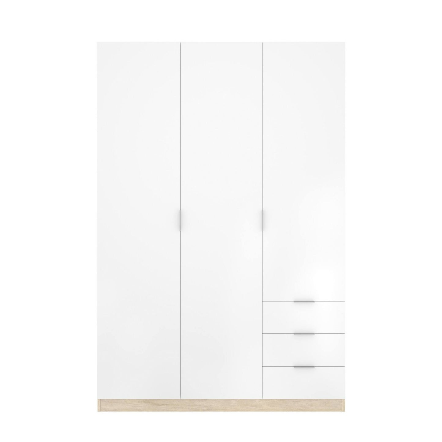 Wardrobe 3 Doors in Front of Astru, Mobile Hangers for Bedroom, 3-Drawer Wardrobe, 121X52H184 Cm, Available in 3 Colors