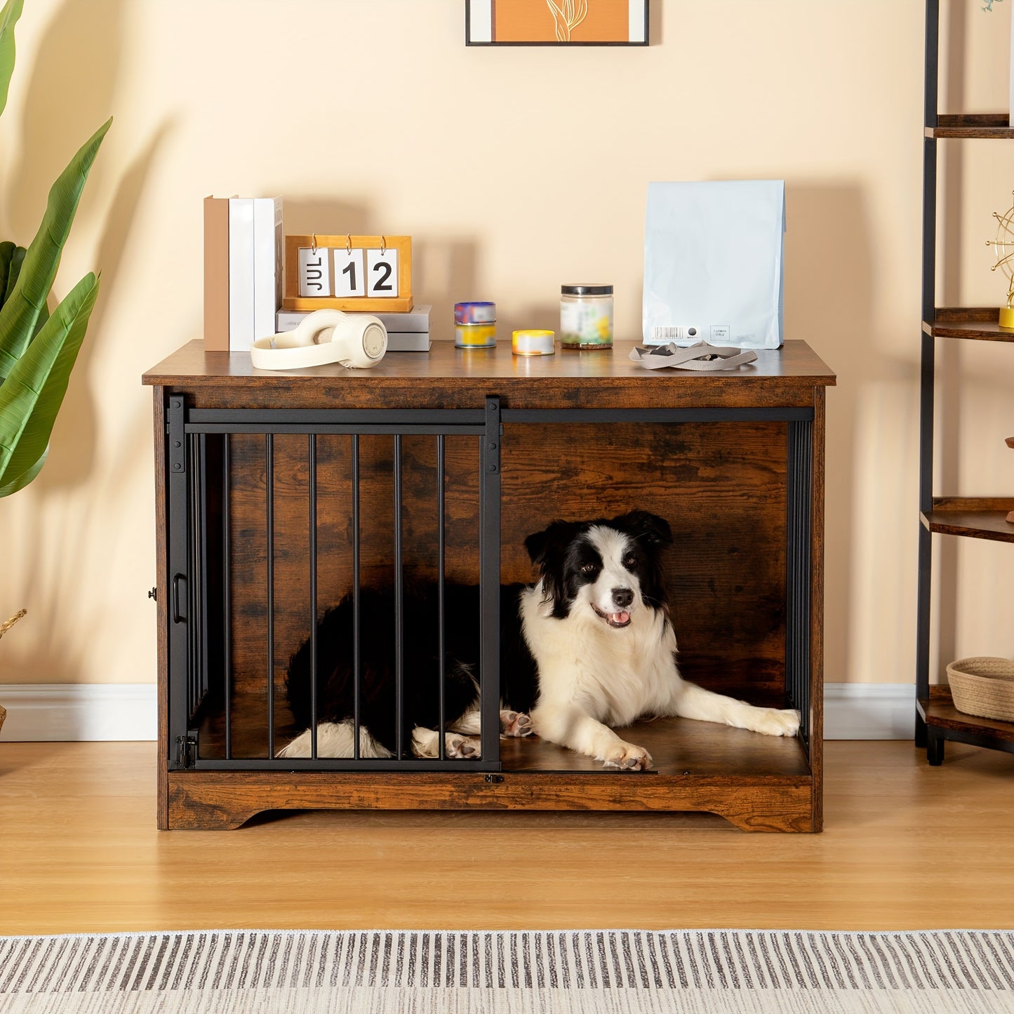 Hondenbench – Hondenkooi – Hondenbox – Bench Voor Honden – Huisdier Bench – Moderne Hondenbench Met 2 Deuren – Geschikt Voor Honden Tot 100 kg – Multifunctionele Bijzettafel