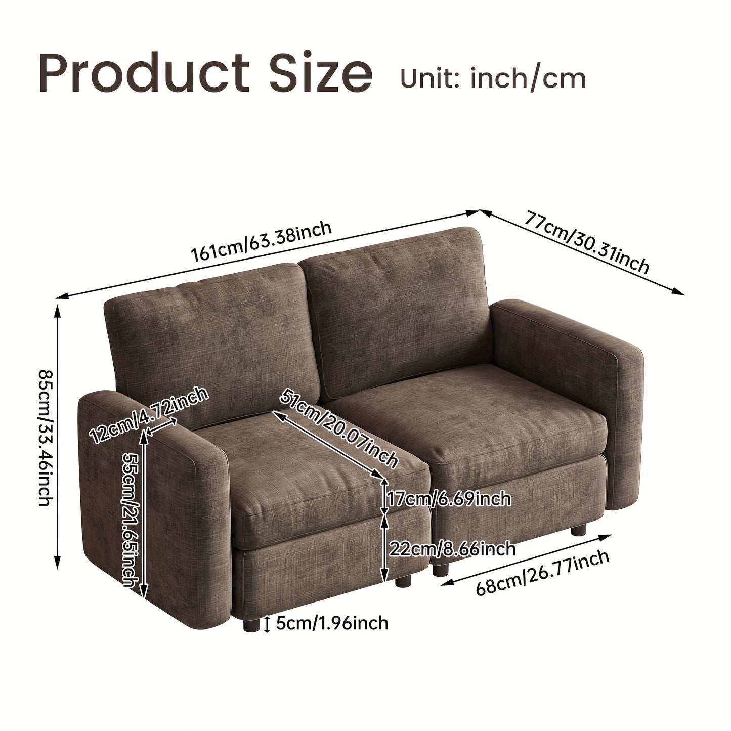 Hoekbank – Moderne Bank – Modulair Sofa – L-vormige Zithoek – U-vormige Loungesofa – 5 Zitplaatsen – Opbergruimte Chaise Longue – Duurzaam Niet-Houten Frame