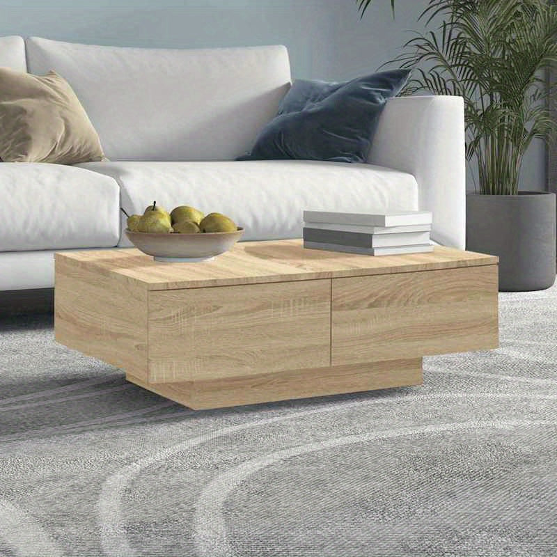 Salontafel – Woonkamertafel – Bijzettafel – Koffietafel – Tafel – Eiken – Uitklapbaar Blad – Verstopte Opbergruimte
