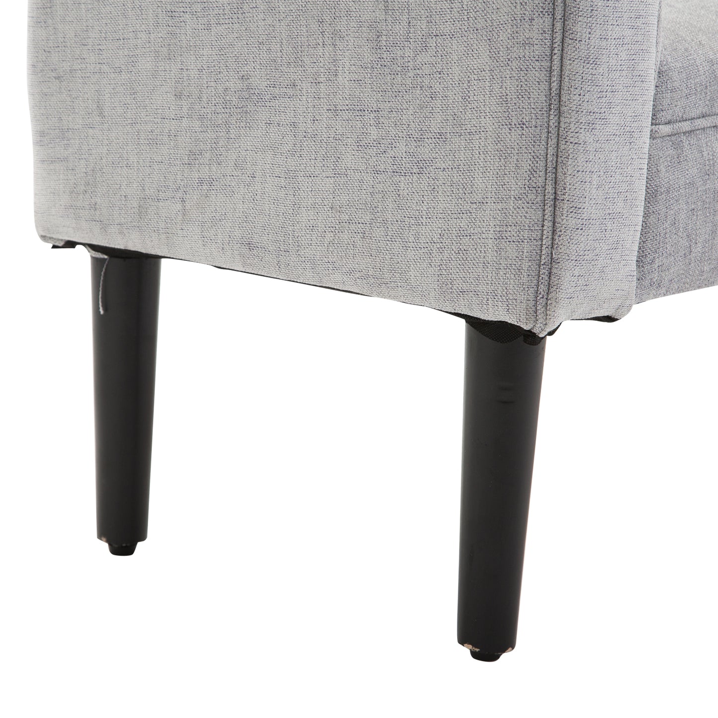 Gevloerde Bank – Loungekruk – Bedbank – Zitbank – Loungebank – Linnen Stof – Comfortabele Foam Vulling – Lichtgrijs 132x45,5x58 cm