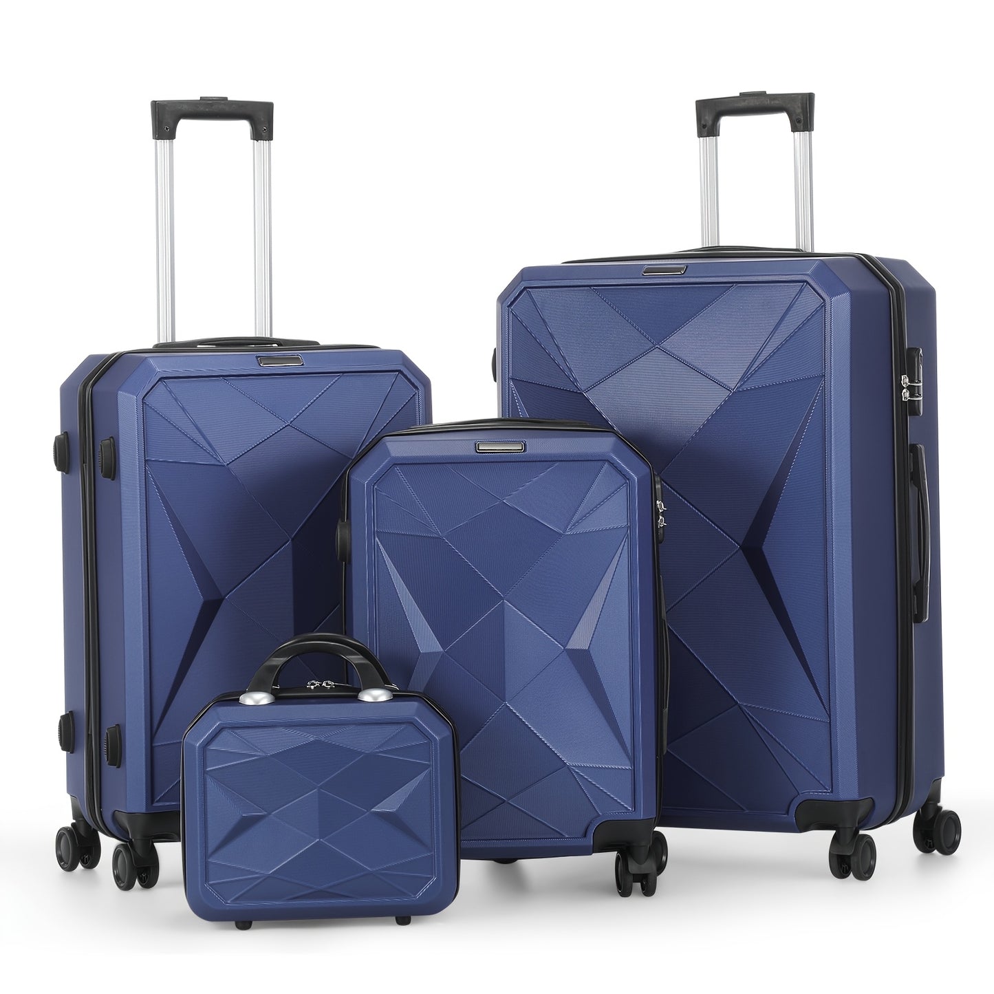 Kofferset – Harde Koffer – Spinner Koffer – Reiskoffer – Trolley Koffer – ABS Materiaal – TSA Slot – Blauw
