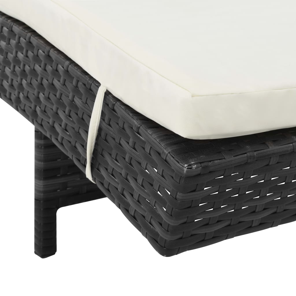 Lounger – Ligstoel – Zonnebank – Buitenmeubel – Tuinmeubel – Weerbestendig PE-Rotan – Instelbare Rugleuning