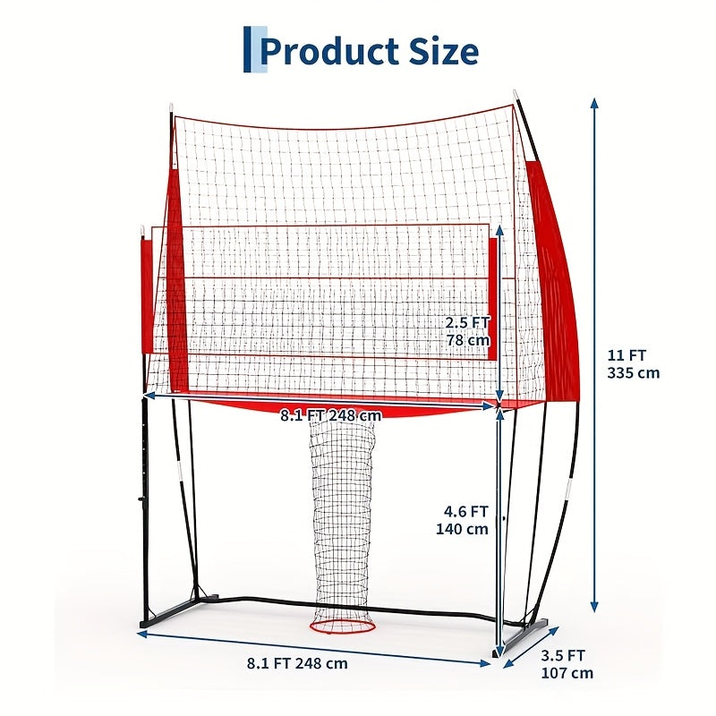 Volleyball Net 243 X 45 X 335Cm, Height Adjustable, Portable And Durable, with Carrying Bag, Quick Assembly for Indoor And Outdoor Training, Volleyball Net with Rack, Portable Volleyball Net, Volleyball Training Equipment, Vo
